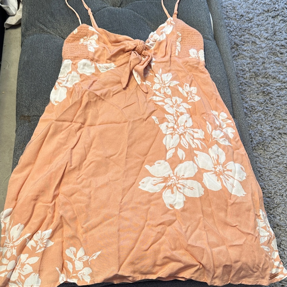 Volcom Peach and White Floral Dress